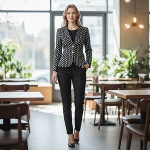 Vince Camuto Black Geometric Blazer – Size 12P NWT